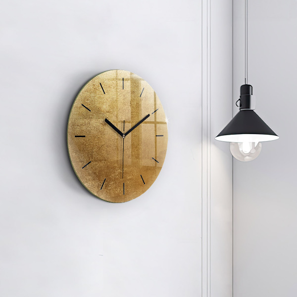 Round glass wall clock Decorative canvas