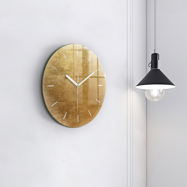 Round glass wall clock Decorative canvas