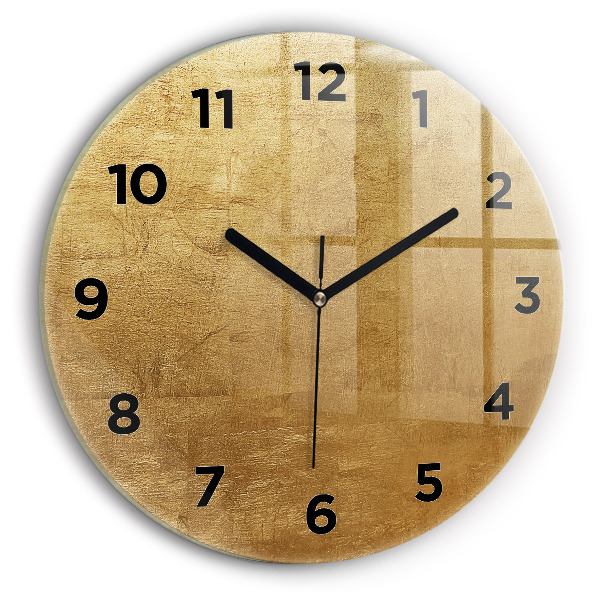 Round glass wall clock Decorative canvas