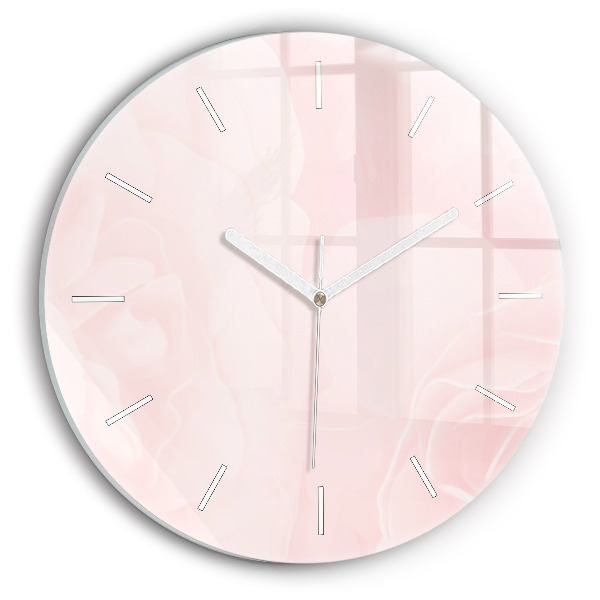 Round glass wall clock Blooming roses