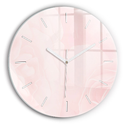 Round glass wall clock Blooming roses