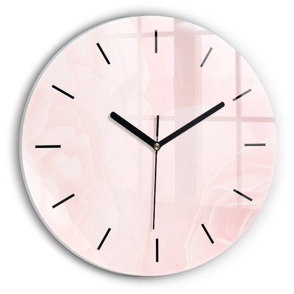 Round glass wall clock Blooming roses