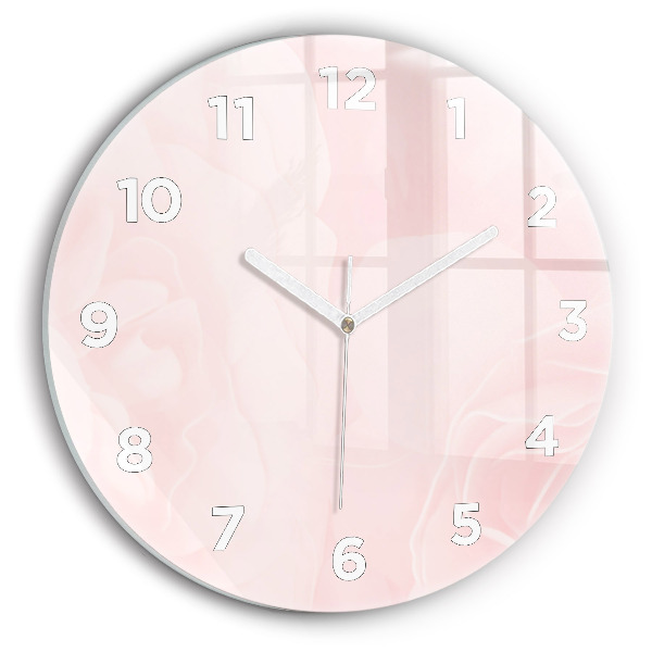 Round glass wall clock Blooming roses