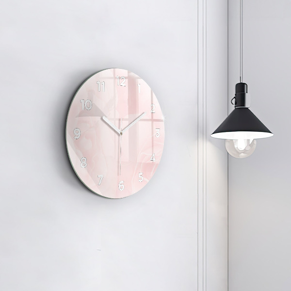 Round glass wall clock Blooming roses