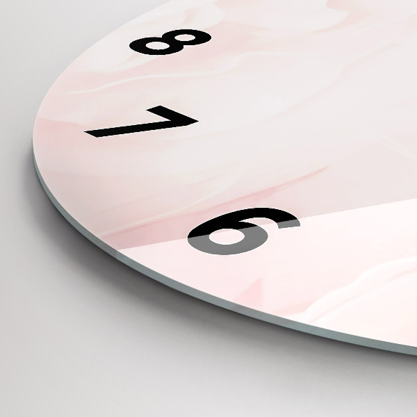 Round glass wall clock Blooming roses