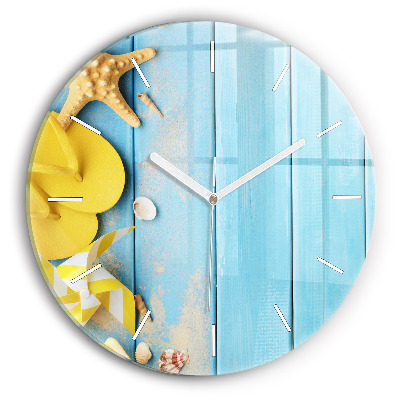 Round glass wall clock Beach accessories and boards