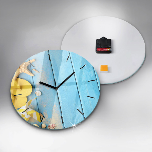 Round glass wall clock Beach accessories and boards