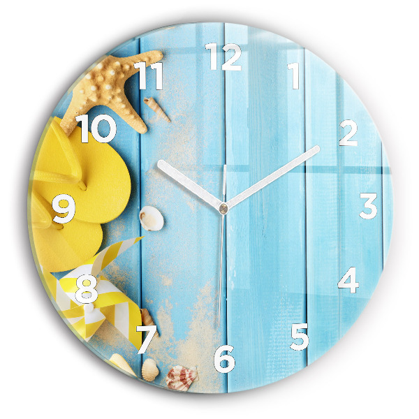 Round glass wall clock Beach accessories and boards