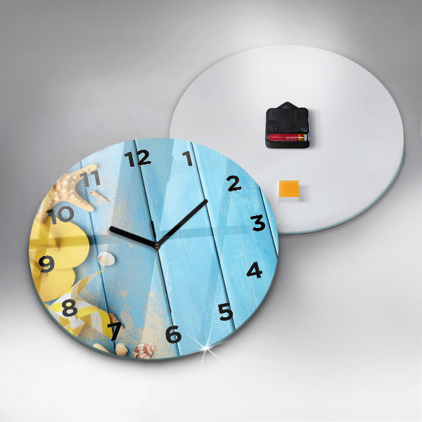Round glass wall clock Beach accessories and boards