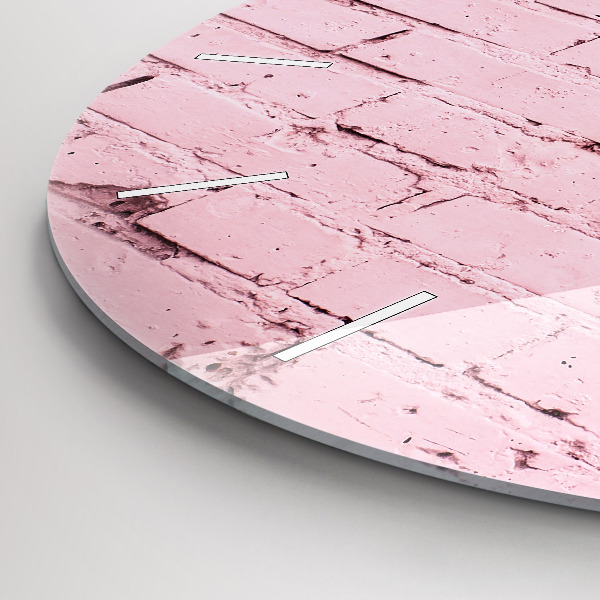 Round glass wall clock Brick wall