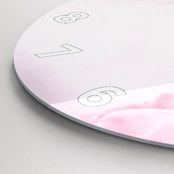 Round glass wall clock Blooming flowers