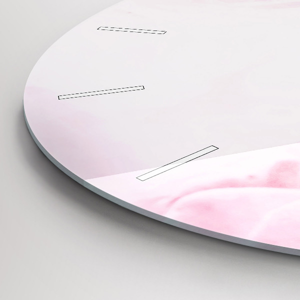 Round glass wall clock Blooming flowers