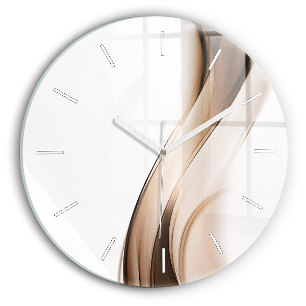 Round glass wall clock Abstraction line