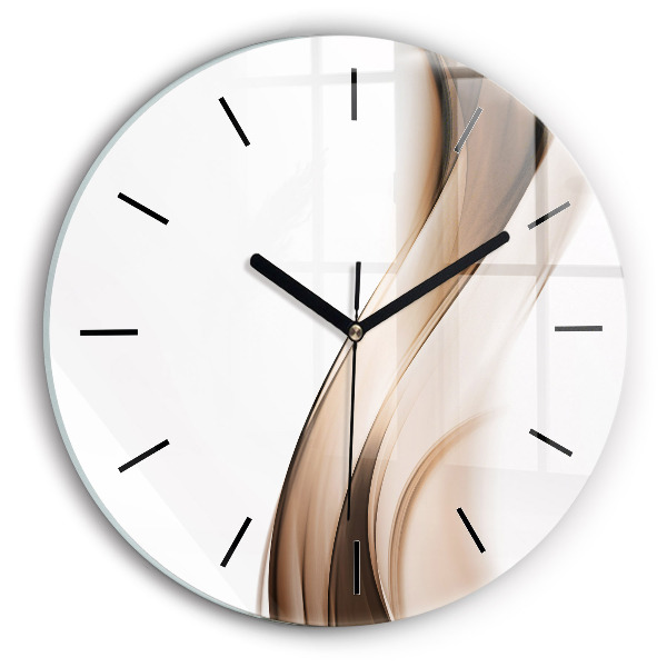 Round glass wall clock Abstraction line