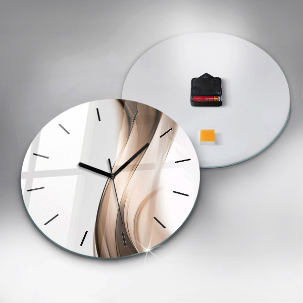 Round glass wall clock Abstraction line