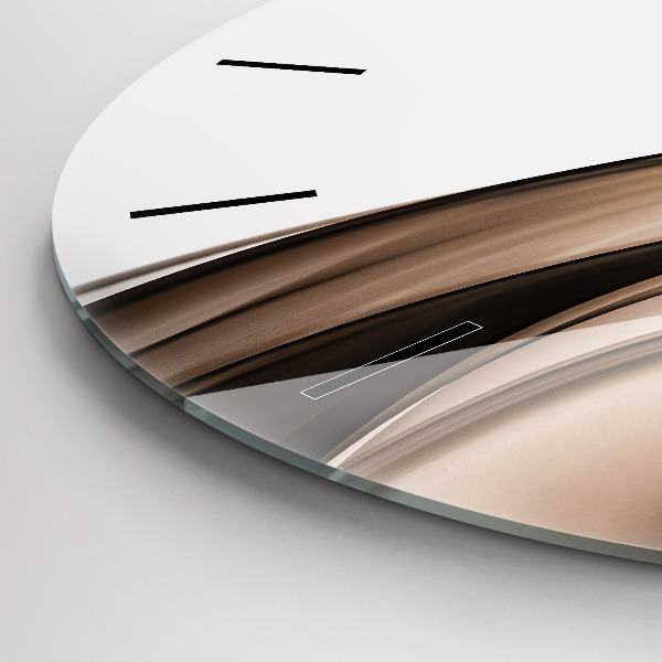 Round glass wall clock Abstraction line