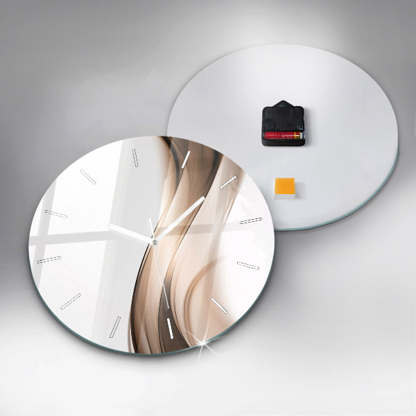 Round glass wall clock Abstraction line