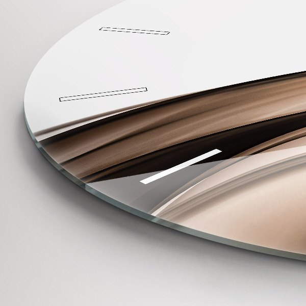 Round glass wall clock Abstraction line