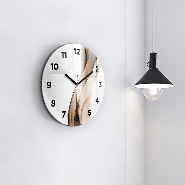 Round glass wall clock Abstraction line