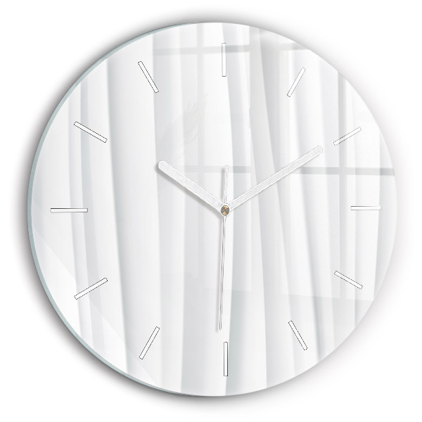 Round glass wall clock Waves texture