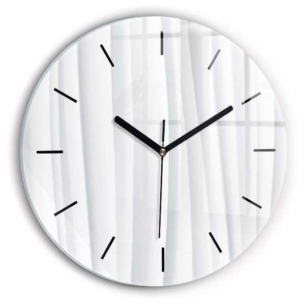 Round glass wall clock Waves texture