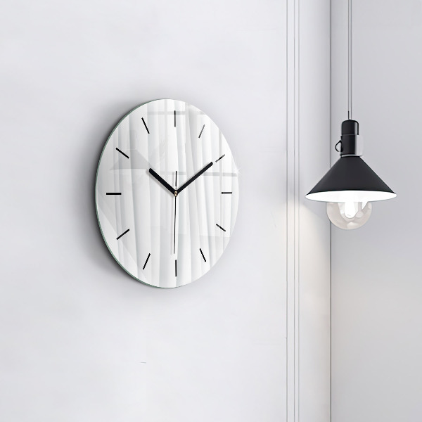 Round glass wall clock Waves texture