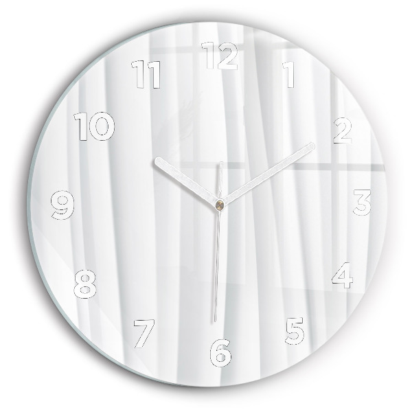 Round glass wall clock Waves texture