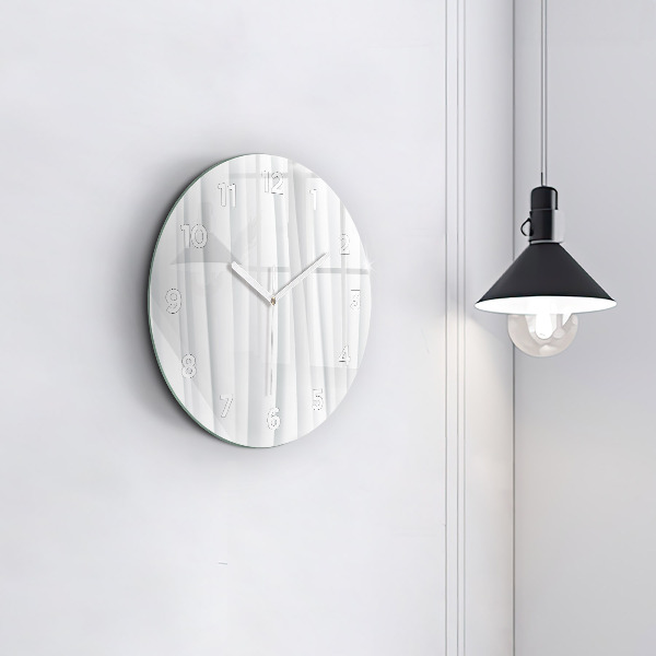 Round glass wall clock Waves texture