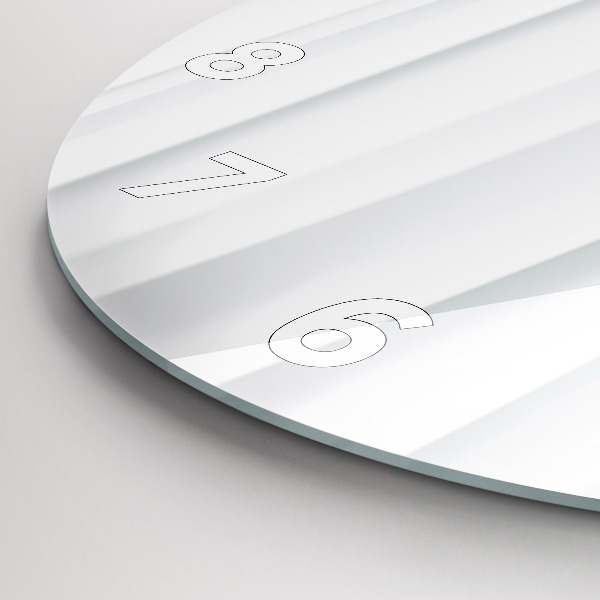 Round glass wall clock Waves texture