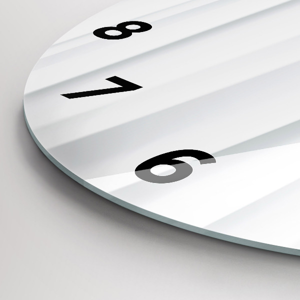 Round glass wall clock Waves texture