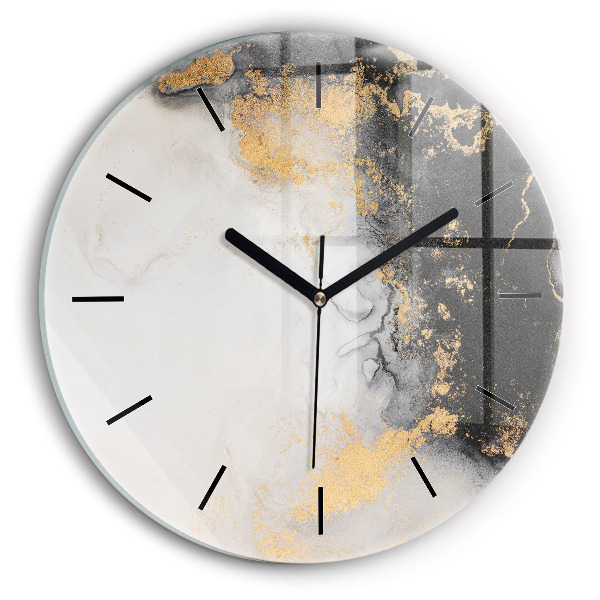 Round glass wall clock Artistic marble
