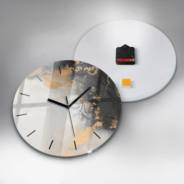 Round glass wall clock Artistic marble