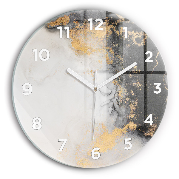 Round glass wall clock Artistic marble