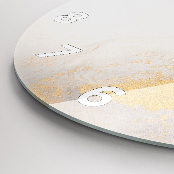 Round glass wall clock Artistic marble