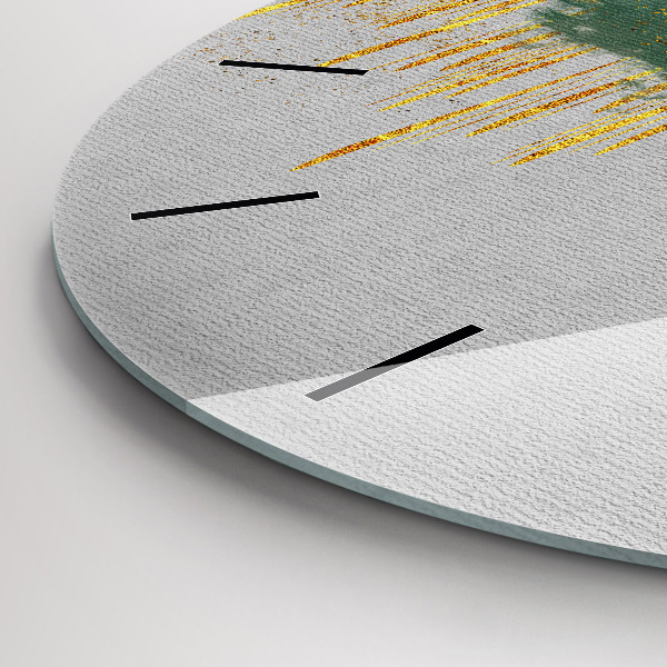 Round glass wall clock Decorative pattern