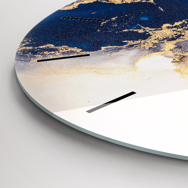Round glass wall clock Marble pattern