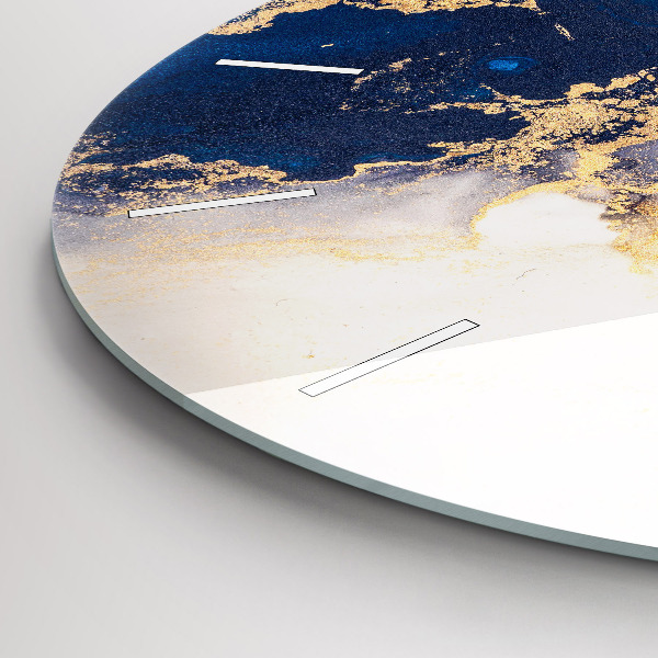Round glass wall clock Marble pattern