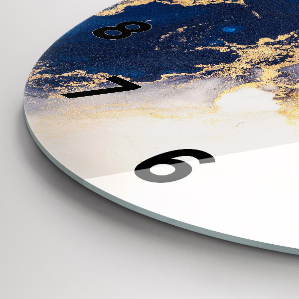 Round glass wall clock Marble pattern