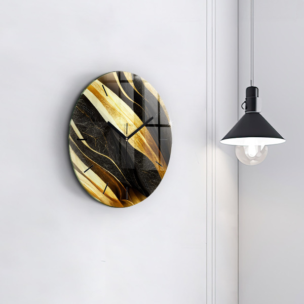 Round glass wall clock Elegant abstraction