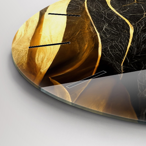 Round glass wall clock Elegant abstraction