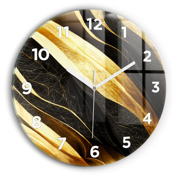 Round glass wall clock Elegant abstraction