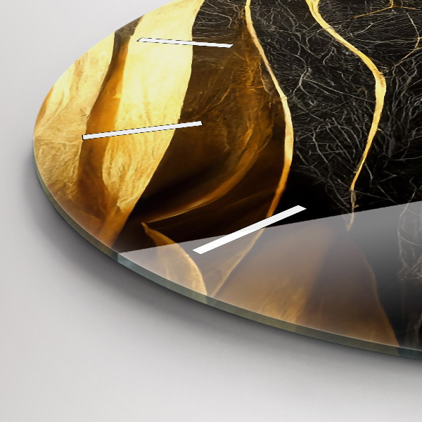 Round glass wall clock Elegant abstraction