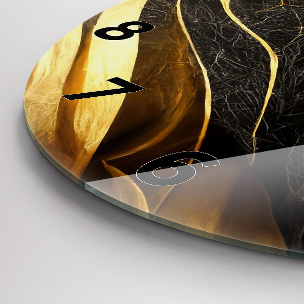 Round glass wall clock Elegant abstraction