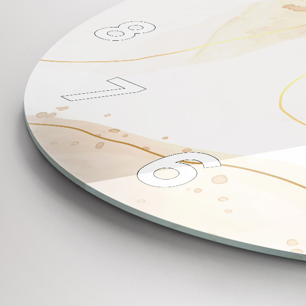 Round glass wall clock Watercolor stains