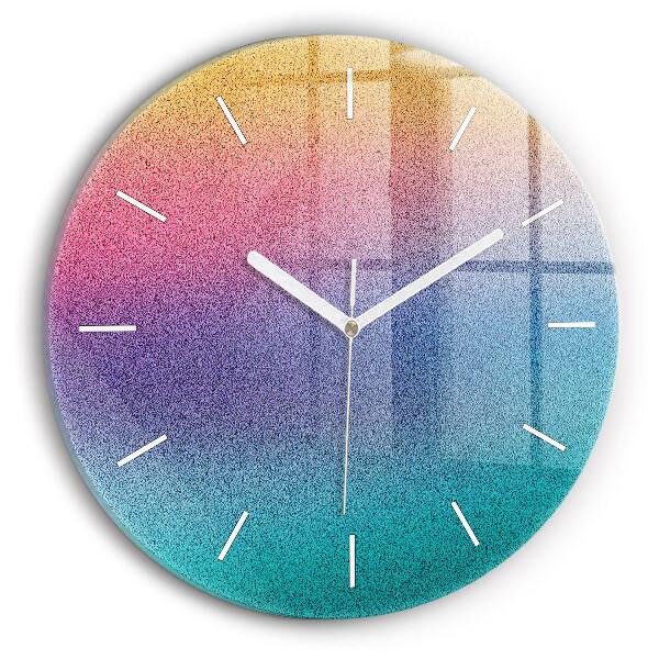 Round glass wall clock Gradient pattern