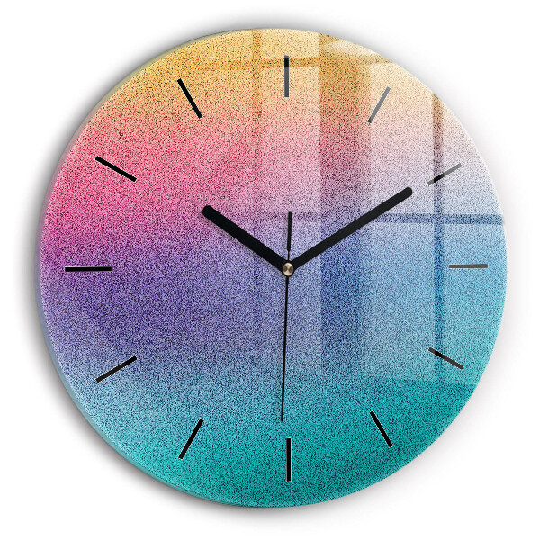 Round glass wall clock Gradient pattern