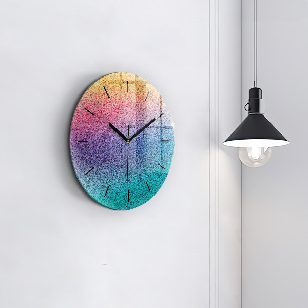 Round glass wall clock Gradient pattern