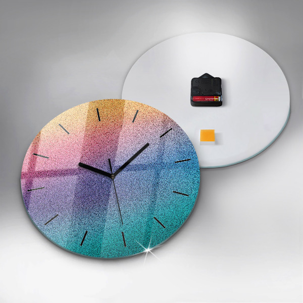 Round glass wall clock Gradient pattern