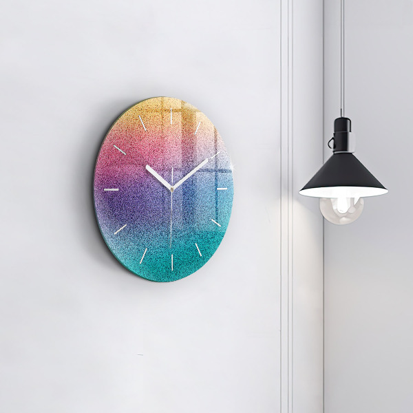 Round glass wall clock Gradient pattern