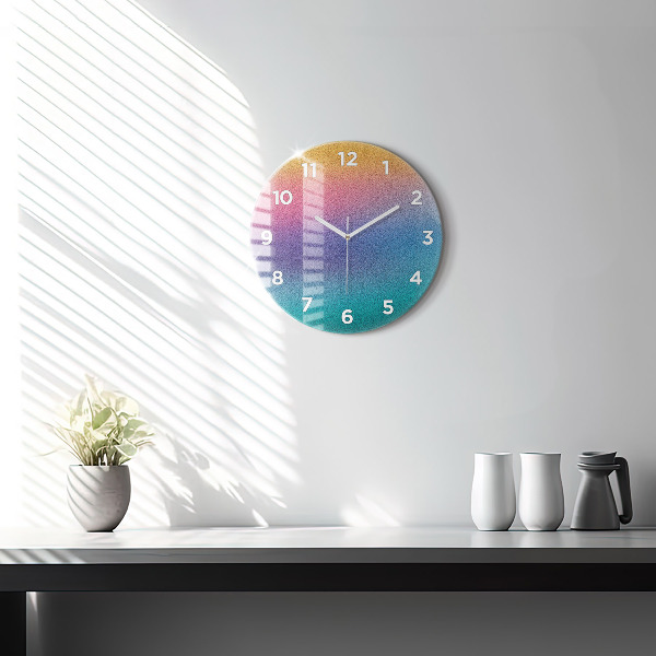 Round glass wall clock Gradient pattern